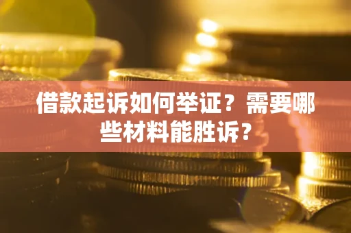 武汉借款起诉如何举证？需要哪些材料能胜诉？