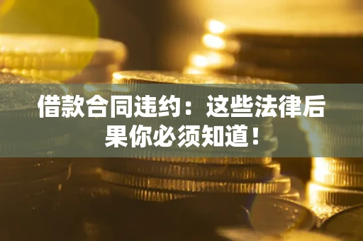 武汉借款合同违约：这些法律后果你必须知道！